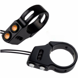 PartzBiz HD 05-200-1B - Joker Machine Black 39mm Fork Mount LED Front Rat Eye Amber Turn Signals Harley PartzBiz HD 05-200-1B - Joker Machine Black 39mm Fork Mount LED Front Rat Eye Amber Turn Signals Harley
