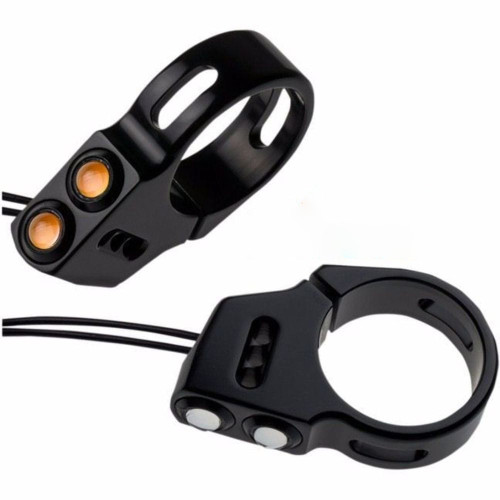PartzBiz HD: 3454886-Joker Machine Black 39mm Fork Mount LED Front Rat Eye Amber Turn Signals Harley PartzBiz HD: 3454886-Joker Machine Black 39mm Fork Mount LED Front Rat Eye Amber Turn Signals Harley
