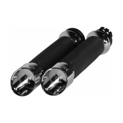 PartzBiz HD 500260 - Khrome Werks Edge Contour Grips Pair Set Chrome Cable Harley Touring Softail 08+ PartzBiz HD 500260 - Khrome Werks Edge Contour Grips Pair Set Chrome Cable Harley Touring Softail 08+