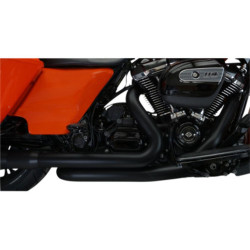 PartzBiz HD 200920 - Khrome Werks Black 2 Into 2 Header System Exhaust Pipes Harley Touring 17+ M8