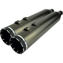 PartzBiz HD 202650 - Khrome Werks Smoked Chrome 4.5 HP Plus Slip On Mufflers Pipes Harley Touring 17+
