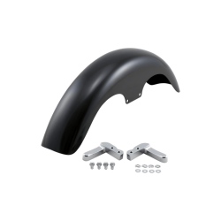 PartzBiz HD KW05-06-0004-C - Klock Werks Hugger Klub ชุดบังโคลนหน้า Chrome Block Black 19‚” Harley FXLR M8
