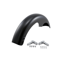 PartzBiz HD KW05-06-0006-C - Klock Werks Hugger Taper Leg Front Fender Kit Chrome Block Black 19‚” Harley FXLR