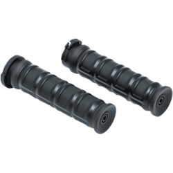 PartzBiz HD 6673 - Kuryakyn Black Dillinger Handlebar Rubber Grips Cable Throttle Silver Harley 96+ PartzBiz HD 6673 - Kuryakyn Black Dillinger Handlebar Rubber Grips Cable Throttle Silver Harley 96+