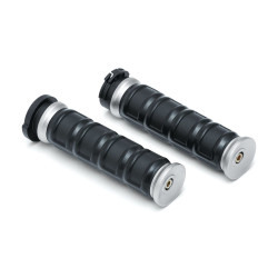 PartzBiz HD 6672 - Kuryakyn Dillinger Handlebar Rubber Grips Dual Cable Throttle Silver Harley 96+ PartzBiz HD 6672 - Kuryakyn Dillinger Handlebar Rubber Grips Dual Cable Throttle Silver Harley 96+