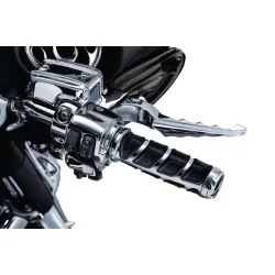 PartzBiz HD 6350 - Kuryakyn Chrome Kinetic Hand Grips Dual Cable Throttle Rubber Harley XL Softail PartzBiz HD 6350 - Kuryakyn Chrome Kinetic Hand Grips Dual Cable Throttle Rubber Harley XL Softail