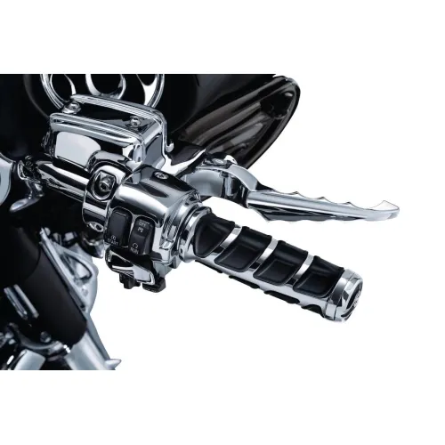 PartzBiz HD: 3455123-Kuryakyn Chrome Kinetic Hand Grips Dual Cable Throttle Rubber Harley XL Softail