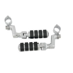 PartzBiz HD 7999 - Kuryakyn Chrome Offset 1.25” Engine Guard Frame Mount Large Iso Pegs Set Harley PartzBiz HD 7999 - Kuryakyn Chrome Offset 1.25” Engine Guard Frame Mount Large Iso Pegs Set Harley