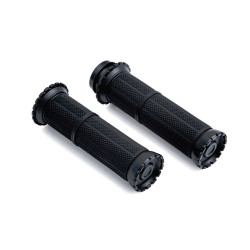 PartzBiz HD 3583 - Kuryakyn Riot Fly By Wire TBW Hand Grips Black Harley 2008-2018 Touring Softail