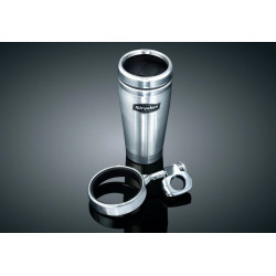 PartzBiz HD 1464 - ที่วางแก้วกาแฟ Kuryakyn Stainless Steel 1‚” แคลมป์แฮนด์ Harley Dyna