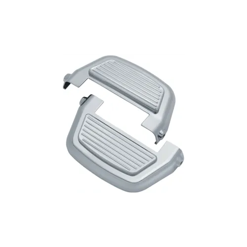 PartzBiz HD: 3479260-Passenger Floorboard Inserts Covers Finned Chrome Bumper Pair Set Big Twin 99-17