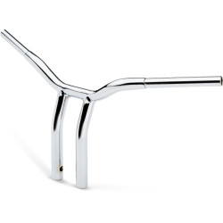 PartzBiz HD LA-7338-12 - LA Choppers 1 1/4‚” Chrome Kage Fighter 12‚” T บาร์แฮนด์แบบดึงกลับ Harley FXD