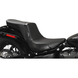 PartzBiz HD LY-543BW - Le Pera Daytona Two Up Seat Basket Weave Black Harley 18+ FXBB Harley Street Bob