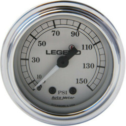 PartzBiz HD 2212-0485 - Legend Suspension Silver Fairing Mount LED Backlit PSI Air Pressure Gauge Harley
