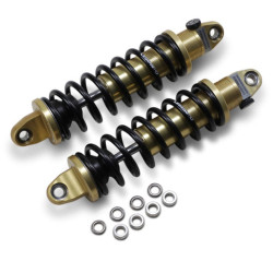 PartzBiz HD 1310-1779 - Legend Revo-A Adjustable Coil Suspension 12” Gold HD Shocks Harley 99+ Touring