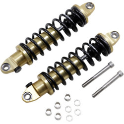 PartzBiz HD 13101781 - Legend Revo-A Adjustable Gold 12” Suspension Heavy Duty Shocks Harley Dyna 91-17