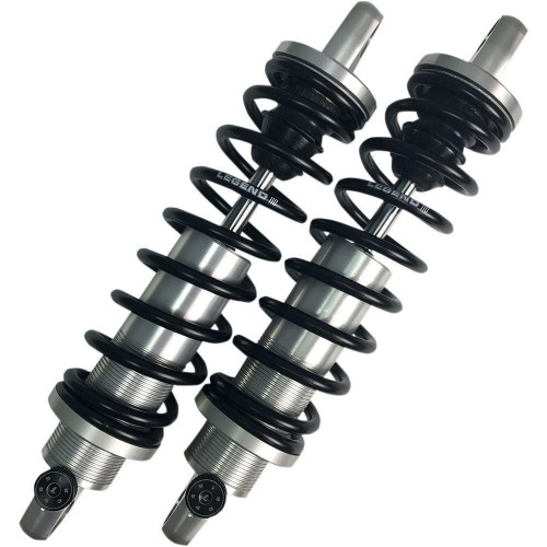 PartzBiz HD: 3457824-Legend Revo-A Anodized Silver 12” Performance Coil Shocks Pair Harley Dyna 91-17