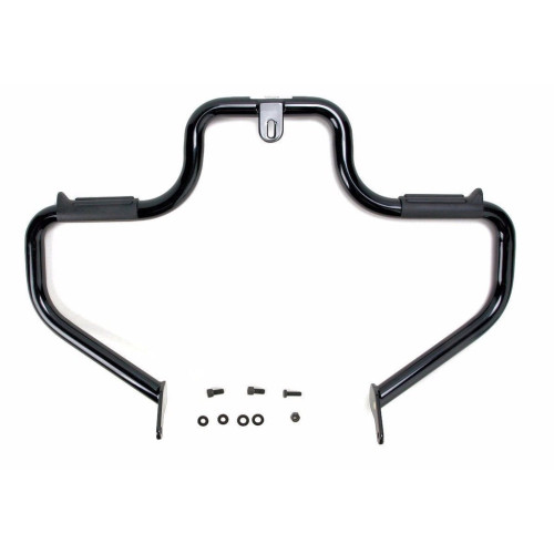 PartzBiz HD: 3451430-Lindby Black Multibar Crash Engine Guard Highway Bar Harley Dyna w/ Mid Controls