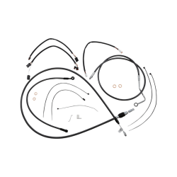 PartzBiz HD 4871141 - Magnum 12”-14” Ape Handlebar Control Cable Kit ABS Black 2021+ Harley Road Glide