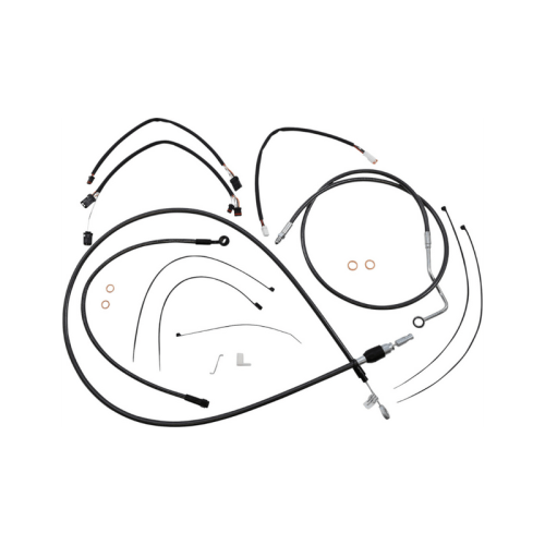 PartzBiz HD: 3480322-Magnum 12”-14” Ape Handlebar Control Cable Kit ABS Black 2021+ Harley Road Glide