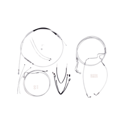 PartzBiz HD 387971 - Magnum 12”-14” Ape Handlebar Control Cable Kit ABS Braided 21+ Harley Road Glide
