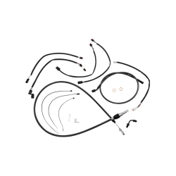 PartzBiz HD 4871161 - Magnum 12-14 Ape Handlebar Control Cable Kit Black 21+ Harley Fat Bob Low Rider