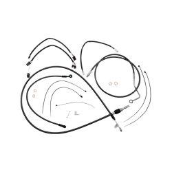 PartzBiz HD 4871142 - Magnum 15”-17” Ape Handlebar Control Cable Kit ABS Black 2021+ Harley Road Glide