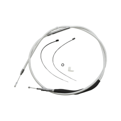 PartzBiz HD 3871003 - Magnum 18”-20” Ape Handlebar Control Cable Kit ABS Braided 21+ Harley Road King