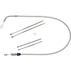 PartzBiz HD 5235HE - Magnum 39” Polished Stainless Quick Connect Clutch Cable 18+ Harley Softail