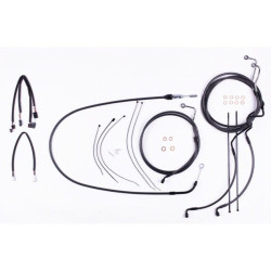 PartzBiz HD 4871191 - สายแฮนด์ Magnum Black 12-14 Ape Hanger พร้อมชุดส่วนล่าง 21+ Harley Touring