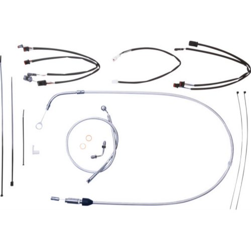 PartzBiz HD: 3483584-Magnum Chromite 12-14” Ape Hanger Handlebar Cable Kit 18+ Harley FXFB Low Rider
