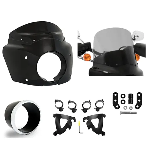 PartzBiz HD: 3470013-Black Road Warrior Fairing 13 Black Smoke Windshield Kit Harley Low Rider S 20+ PartzBiz HD: 3470013-Black Road Warrior Fairing 13 Black Smoke Windshield Kit Harley Low Rider S 20+