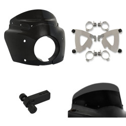 PartzBiz HD MEM7371 + MEK2029 + MEB9885 + ME - Memphis Shades Road Warrior Fairing Mount 7‚” กระจกบังลมสีดำ Harley Dyna 06-17 PartzBiz HD MEM7371 + MEK2029 + MEB9885 + ME - Memphis Shades Road Warrior Fairing Mount 7‚” กระจกบังลมสีดำ Harley Dyna 06-17