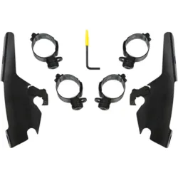 PartzBiz HD MEB2044 - Black Batwing Fairing Trigger-Lock Mounting Kit Harley 18+ Sport Glide FLSB M8