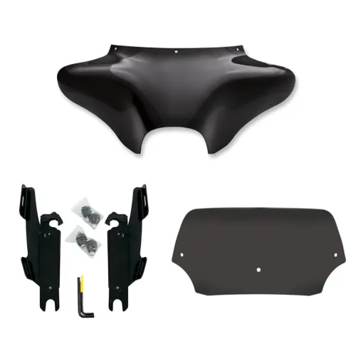 PartzBiz HD: 3470774-Memphis Shade Batwing Fairing 6.5 Black Windshield Mount Kit Harley FLSTF No Bar PartzBiz HD: 3470774-Memphis Shade Batwing Fairing 6.5 Black Windshield Mount Kit Harley FLSTF No Bar