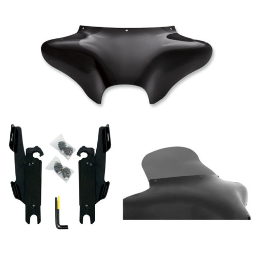 PartzBiz HD: 3470784-Memphis Shade Batwing Fairing 9” Smoke Windshield Mount Kit Harley FLSTF No Bar PartzBiz HD: 3470784-Memphis Shade Batwing Fairing 9” Smoke Windshield Mount Kit Harley FLSTF No Bar