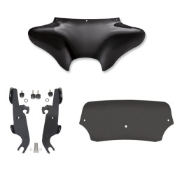 PartzBiz HD MEM7011 + MEM8988 + MEP84010 - Memphis Shades Batwing Fairing 5” Black Spoiler Windshield Mount Harley Fat Boy PartzBiz HD MEM7011 + MEM8988 + MEP84010 - Memphis Shades Batwing Fairing 5” Black Spoiler Windshield Mount Harley Fat Boy