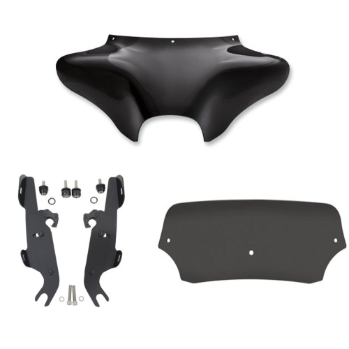 PartzBiz HD: 3470825-Memphis Shades Batwing Fairing 5” Black Spoiler Windshield Mount Harley Fat Boy PartzBiz HD: 3470825-Memphis Shades Batwing Fairing 5” Black Spoiler Windshield Mount Harley Fat Boy