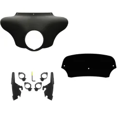 PartzBiz HD MEM7431 + MEB2044 + MEP8501 - Memphis Shades Batwing Fairing 5” Black Windshield Mount Harley 18+ Sport Glide PartzBiz HD MEM7431 + MEB2044 + MEP8501 - Memphis Shades Batwing Fairing 5” Black Windshield Mount Harley 18+ Sport Glide