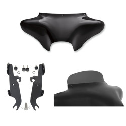 PartzBiz HD MEM7011 + MEM8988 + MEP8551 - Memphis Shades Batwing Fairing 5 Smoke Spoiler Windshield Mount Kit Harley FLSTF PartzBiz HD MEM7011 + MEM8988 + MEP8551 - Memphis Shades Batwing Fairing 5 Smoke Spoiler Windshield Mount Kit Harley FLSTF