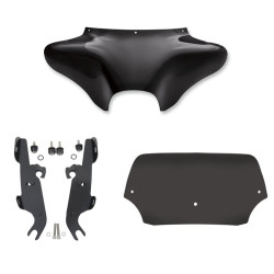 PartzBiz HD MEM7011 + MEM8988 + MEP84110 - Memphis Shades Batwing Fairing 6.5 Black Spoiler Windshield Mount Harley Fat Boy PartzBiz HD MEM7011 + MEM8988 + MEP84110 - Memphis Shades Batwing Fairing 6.5 Black Spoiler Windshield Mount Harley Fat Boy