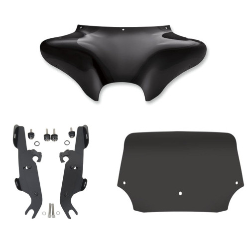 PartzBiz HD: 3470835-Memphis Shades Batwing Fairing 9” Black Spoiler Windshield Mount Harley Fat Boy PartzBiz HD: 3470835-Memphis Shades Batwing Fairing 9” Black Spoiler Windshield Mount Harley Fat Boy