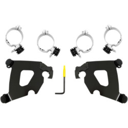 PartzBiz HD MEB2034 - Memphis Shades Black Cafe Fairing Trigger-Lock Mount Kit Harley 18+ Softail FXLR