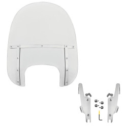 PartzBiz HD MEM6300 + MEK2032 - Memphis Shades Fats 19” Clear Windshield Polished Mounts Harley Softail 18+ FLFB