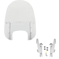 PartzBiz HD MEM6400 + MEK2032 - Memphis Shades Fats 21” Clear Windshield Polished Mounts Harley Softail 18+ FLFB