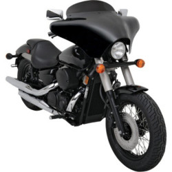 PartzBiz HD MEM7011 + MEK1983 + MEP8501 - Memphis Shades Batwing Fairing Black Windshield Kit Harley Dyna Switchback FLD