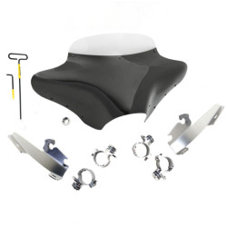 PartzBiz HD MEM7081 + MEK1999 + MEP8509 - Memphis Shades Batwing Fairing Kit Solar 5” Windshield 1986-12 Harley Sportster