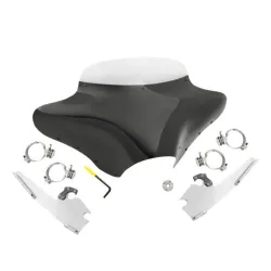 PartzBiz HD MEM7081 + MEK2016 + MEP8500 - Memphis Shades Batwing Fairing Windshield 2014-2017 Harley Dyna Low Rider FXDL