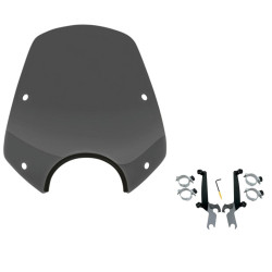PartzBiz HD MEP50110 + MEB8928 - Memphis Shade Del Rey Sportshield Dark Black Smoke Mount Kit Harley Dyna Softail