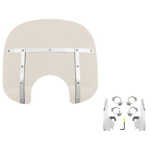 PartzBiz HD: 3466766-Memphis Shades 13” Fats Solar Windshield Mount Kit Harley Softail Low Rider 18+